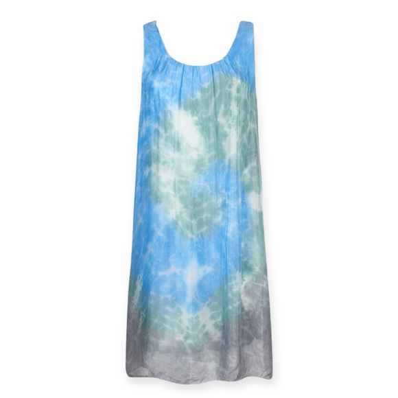 CARRÈ NOIR Scoop Neck Sleeveless Multi Print Shift Dress - Picture 1 of 6